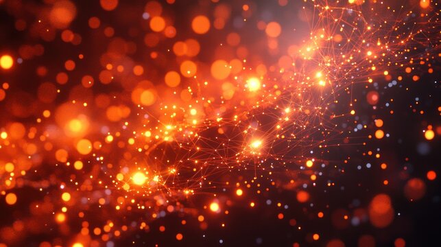 Intelligent system mesh with vibrant data nodes and futuristic signals