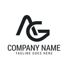 Creative Letter AG or GA Modern Minimalist Vector Logo Design Templates for Brand