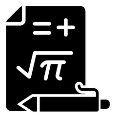 Fototapeta premium Math Document and Pen Icon