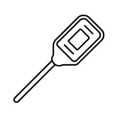 Outline illustration of a digital food thermometer with a clear display screen
