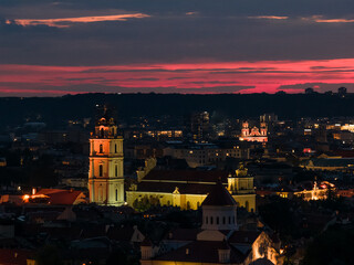 Vilnius old town in the night
