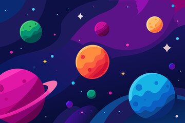 seamless pattern with planets