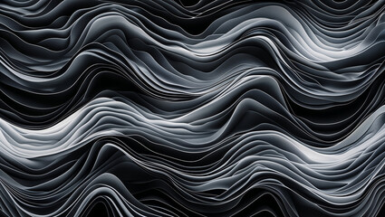 Obraz premium Abstract Waves in Black and White for Modern Design Needs