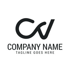 Creative Letter CV or VC Modern Minimalist Vector Logo Design Templates for Brand