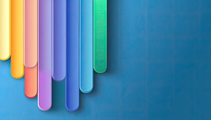 Obraz premium Colorful, overlapping, vertical, 3D-like shapes on a textured background