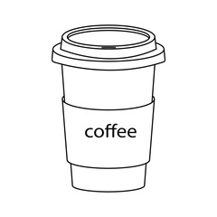 Coffee cup icon. Paper coffee cup icon isolated on white background.