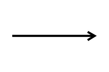 Straight black arrow vector right side direction. Black line arrow pointing right side. Flat style arrow icon for website design, logo, app, UI design. Vector illustration.