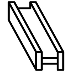 Steel Beam line icon