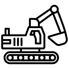 Excavator line icon