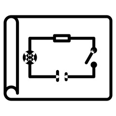 Electrical Plan line icon