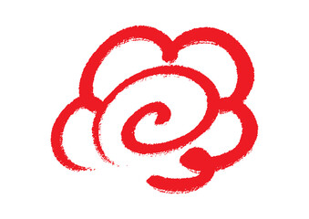 Fototapeta premium シンプルな手書き風の赤いはなまるのイラストアイコン