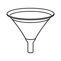 Minimalist wide opening funnel outline graphic with cmyk color options