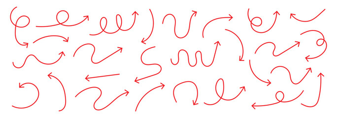 Hand drawn vector arrows doodle set on white background. design element vector illustration.