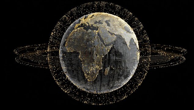 Abstract globe in space - Powered by Adobe