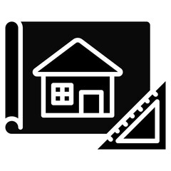 Architecture Ruler glyph icon