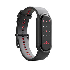 Modern black smart fitness tracker watch displaying health data technology on transparent background