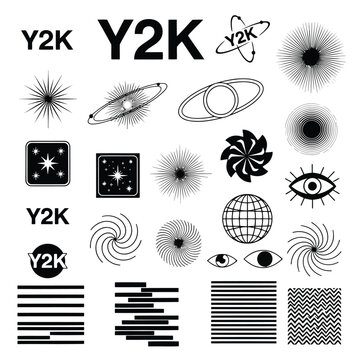 Y2 K style graphic elements and symbols graphic design
