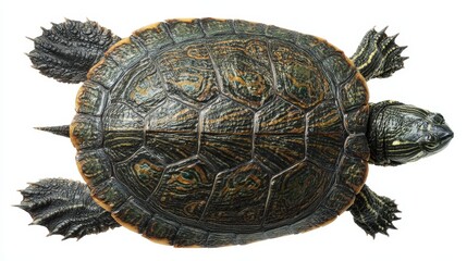 Top View Freshwater Turtle With