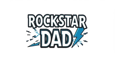 Cool rockstar dad graphic with lightning bolts