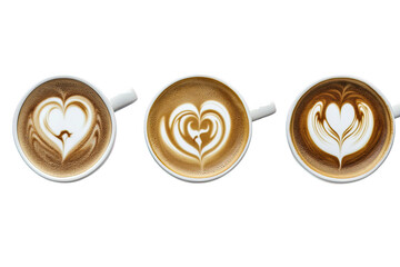 Latte Art: Three Unique Heart Designs in Coffee Cups
