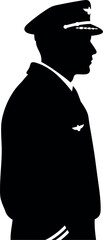 Pilot silhouette profile professional aviation uniform © Safwan Creatives