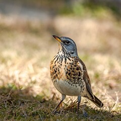 Fieldfare (Turdus pilaris) in early spring.
