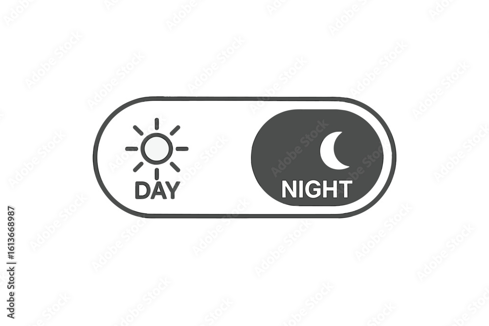 Aufkleber day and night mode switcher. on off switch element for mobile app and web design. light and dark the