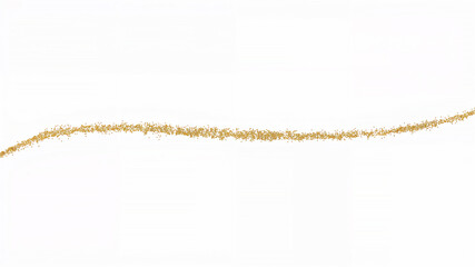 Golden sand line on white background