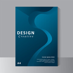 Book cover template for annual report, enviroment event design on blue color background - A4 size magazine, booklet, proposal, portfolio, brochure, poste, 