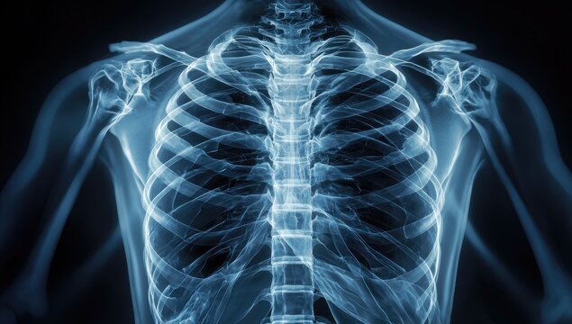 X-ray graphic of a human torso