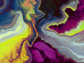 Vivid Yellow and Magenta Abstract Swirl