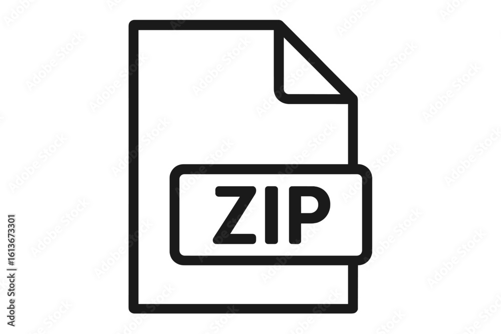 Poster zip file icon vector. zip archive file extension symbol. document compression and data storage conce