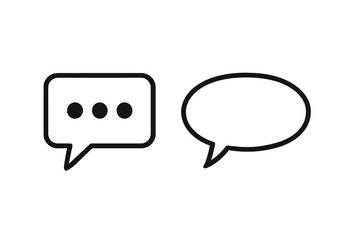 Fototapeta premium Chat bubble icon vector. Speech balloon for comment or message. Communication concept. Social media symbol. Dialogue, talk, discussion. Typing, waiting sign. Empty thought.