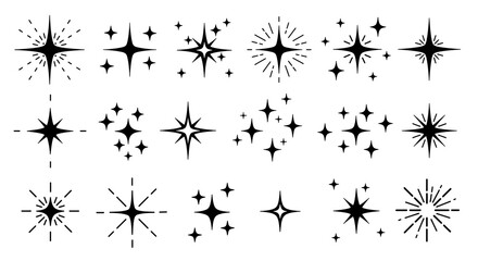 Seamless vector pattern of black star and snowflake silhouettes for winter holiday decoration