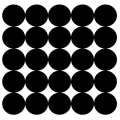 Seamless Pattern of Black Circles on White Background