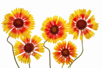 Kwiaty gailardia na b iałym izolowanym tle.  © Elżbieta Kaps