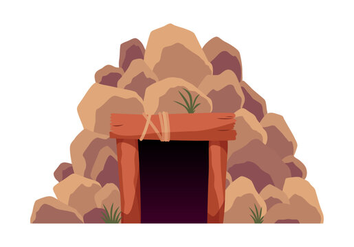 Mining element. Game mining props icon. Assets item in cartoon style, object for ui or level design. Treasure mining. Vector illustration