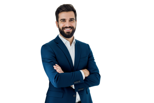 portrait of a businessman crossed arms isolated on white