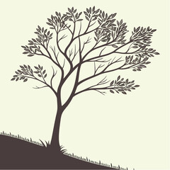 A diverse collection of tree silhouettes and vector illustrations depicts various seasons, showcasing the natural beauty of leaves, branches, and growth