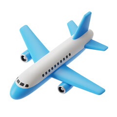 Airplane 3D Render Aircraft Transportation Travel Flight Journey Aviation Tourism Holiday Vacation Trip Concept