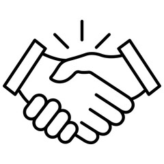 Business handshake line icon. Agreement or deal concept. Vector isolated on white.