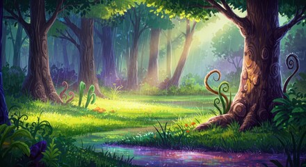 Enchanting forest scene