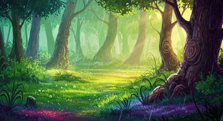 Enchanting forest glade