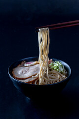Shoyu ramen noodle with pork and egg - Japanese food style