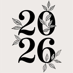 2026 Floral Border Art for Calendar or Cover