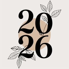 Elegant Floral Frame 2026 Typography Design