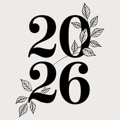 Vintage Floral 2026 Number Art