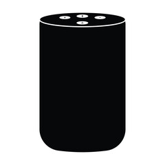 Smart speaker icon vector. Silhouette of Bluetooth sound box icon  glyph symbol. Personal voice assistance, button, logo, bluetooth, sound system, recorder. Vector illustration.