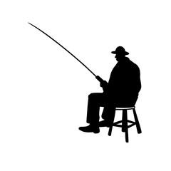 silhouette of a fisherman 