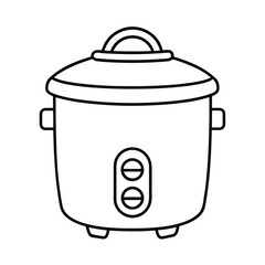 Outline drawing of a modern rice cooker with multiple control buttons